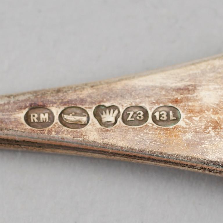 BESTICK, 18 delar, silver, Finland, 1800/1900-tal. Vikt ca 502 gram.