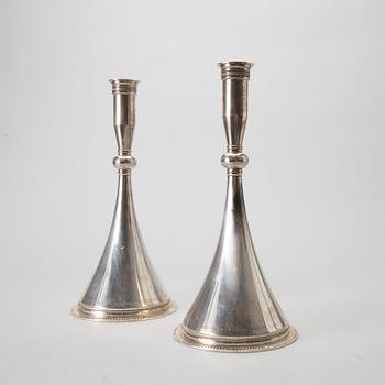 WIWEN NILSSON, Ljusstakar ett par, "Bysantinska modellen" sterling silver Lund 1959.
