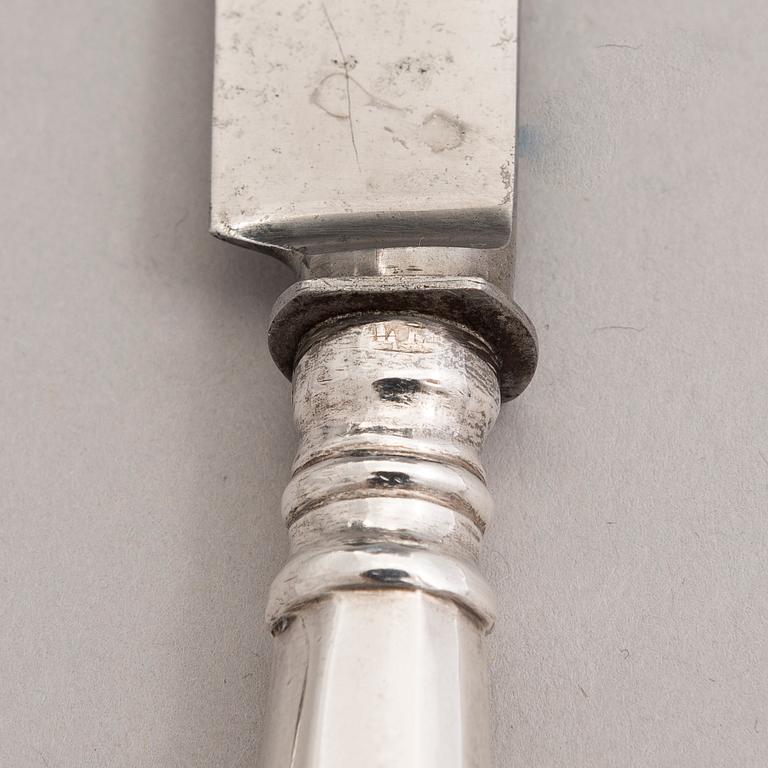LEOPOLD MICHELSEN, A silver cake server and a knife and fork, Tallinn 1879-81.