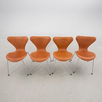 Arne Jacobsen, chairs, 4 pcs, "The Seven", Fritz Hansen, Denmark, 2000s.