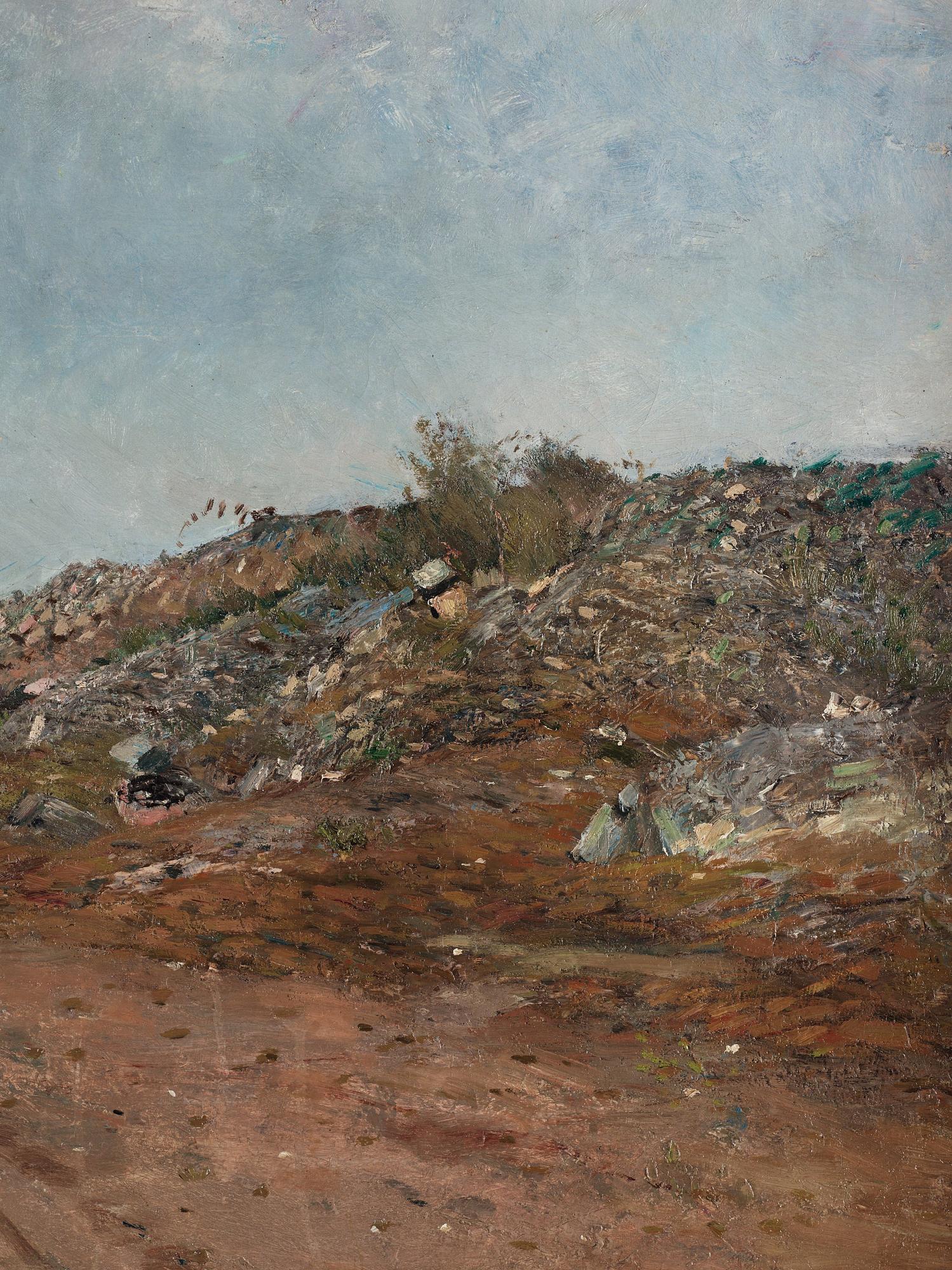 Carl Fredrik Hill, "Väg med sittande hund, Fontainebleau" (Road with sitting dog, Fontainebleau).