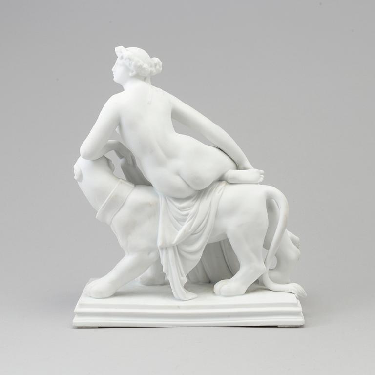 A bisquit figure of 'Ariadne', Dressel Kister & Co., Passau, Germany, late 19th century.