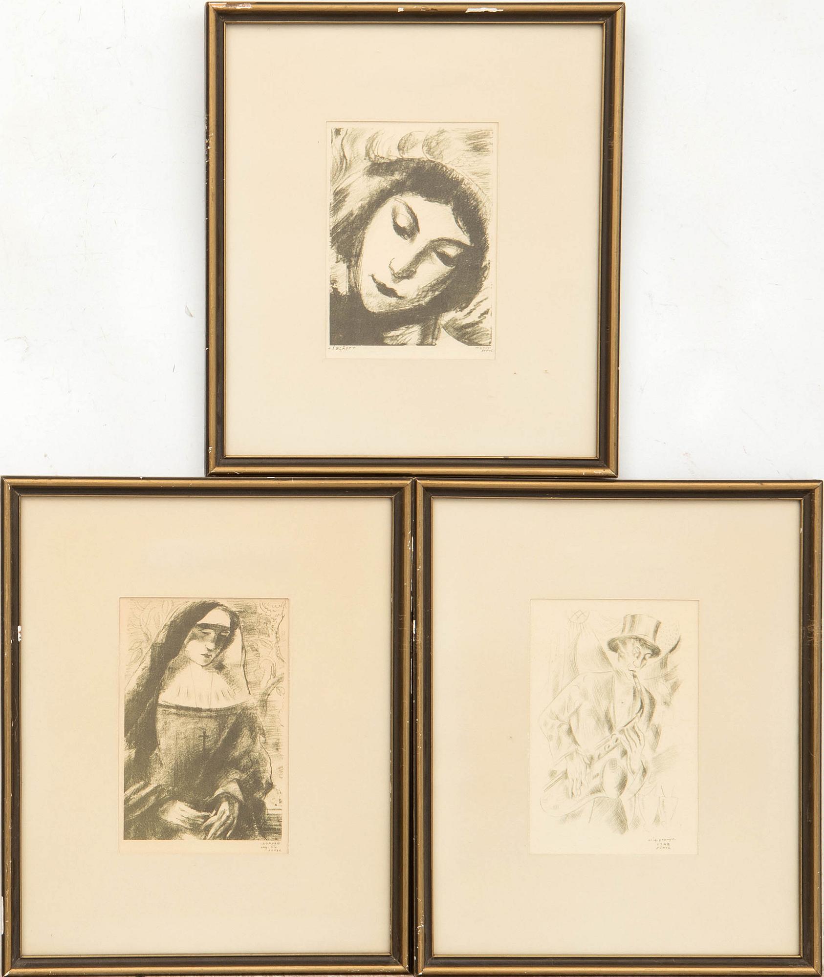 Jules Schyl, lithographs, 3 pcs.
