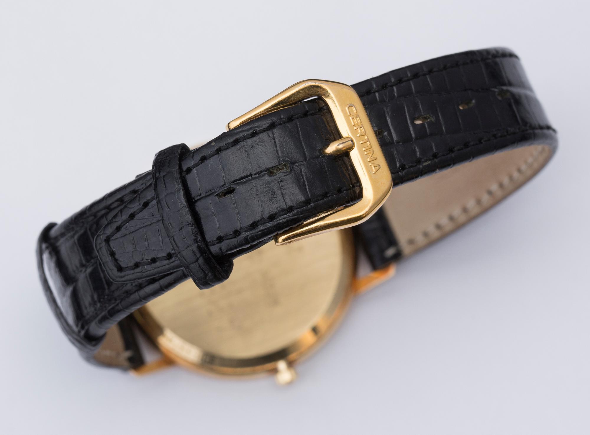 HERRARMBANDSUR, Certina, 14k guld, quartz. 1900-talets slut.