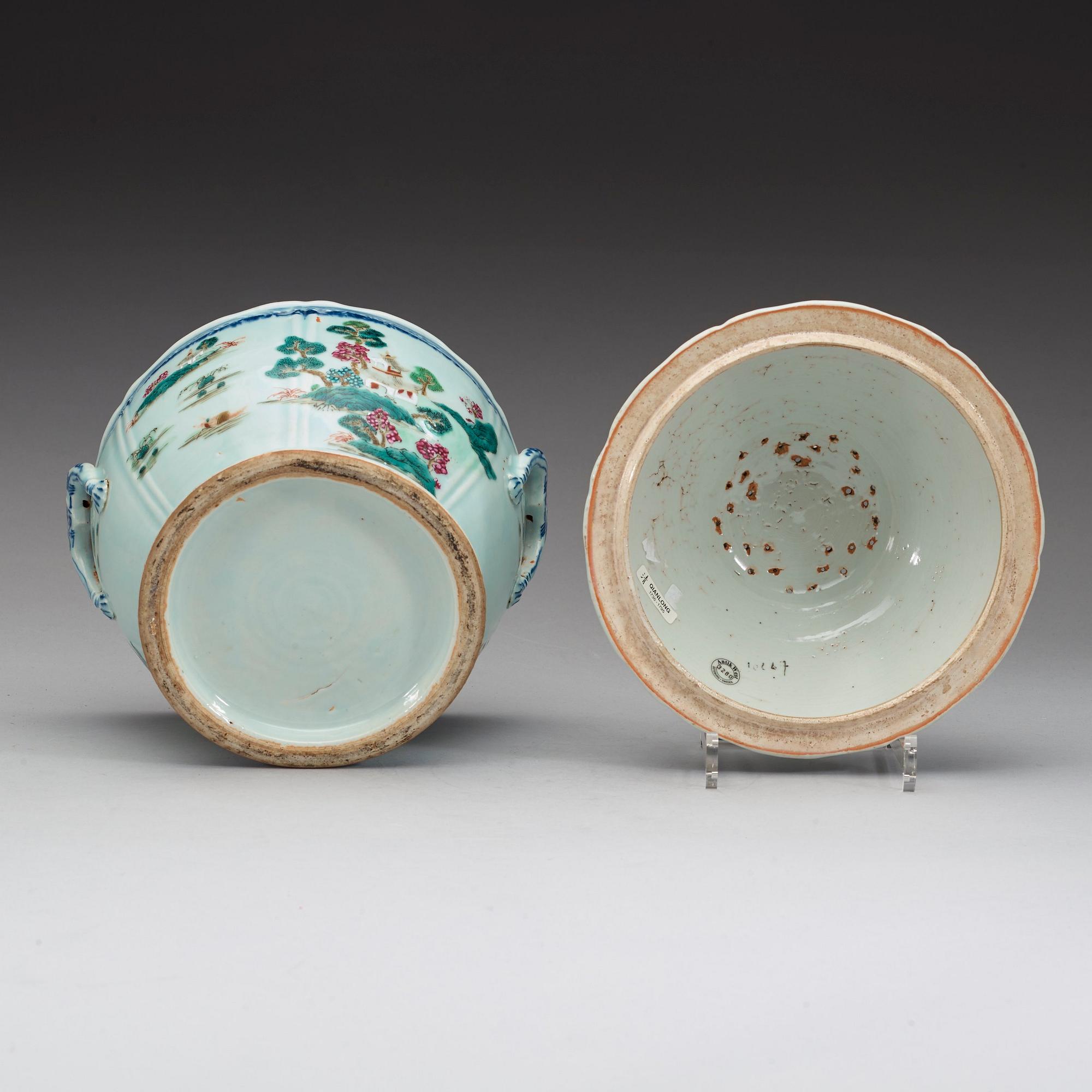 TERRIN med LOCK, kompaniporslin. Qingdynastin, Qianlong (1736-95).