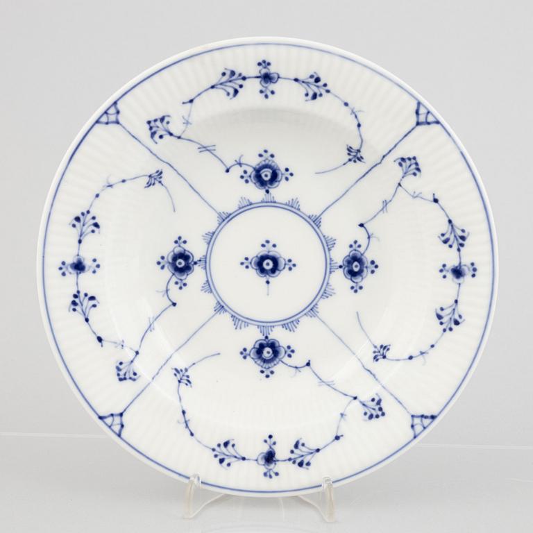 A group of five 'Blue Fluted' porcelain plates, Royal Copenhagen, model 169, 167, 326, 173, 1898-1923 and 19th century.