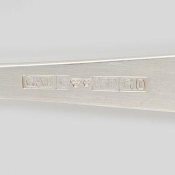 Bestickuppsättning, 6 knivar, 6 gafflar, silver, Guldsmedsaktiebolaget (GAB), 1976-1983.
