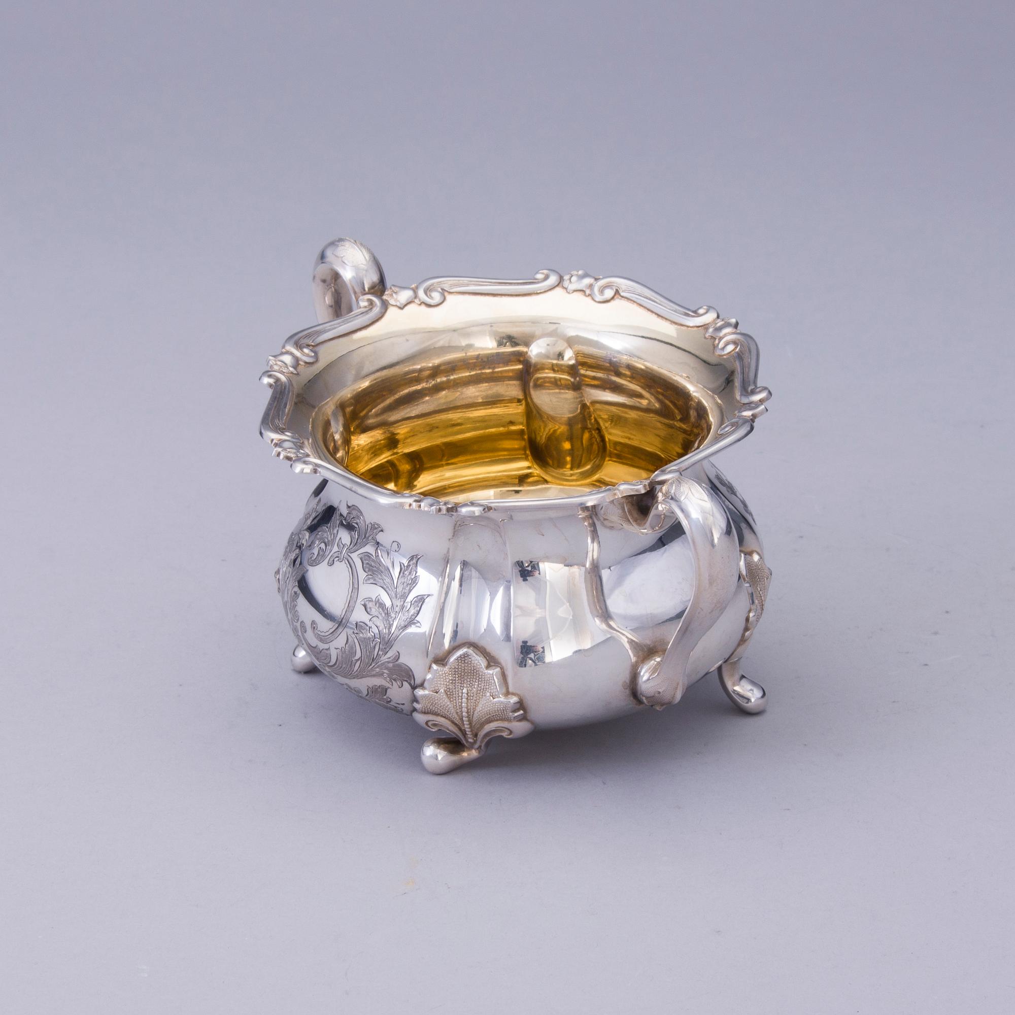 KAFFESERVIS, 3 delar, silver, Auran Kultaseppä, Åbo 1968-70. Vikt tot. 1367 g.