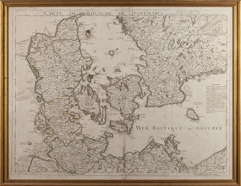 KARTA, "Carte du Royaume de Danemarc". 1710.