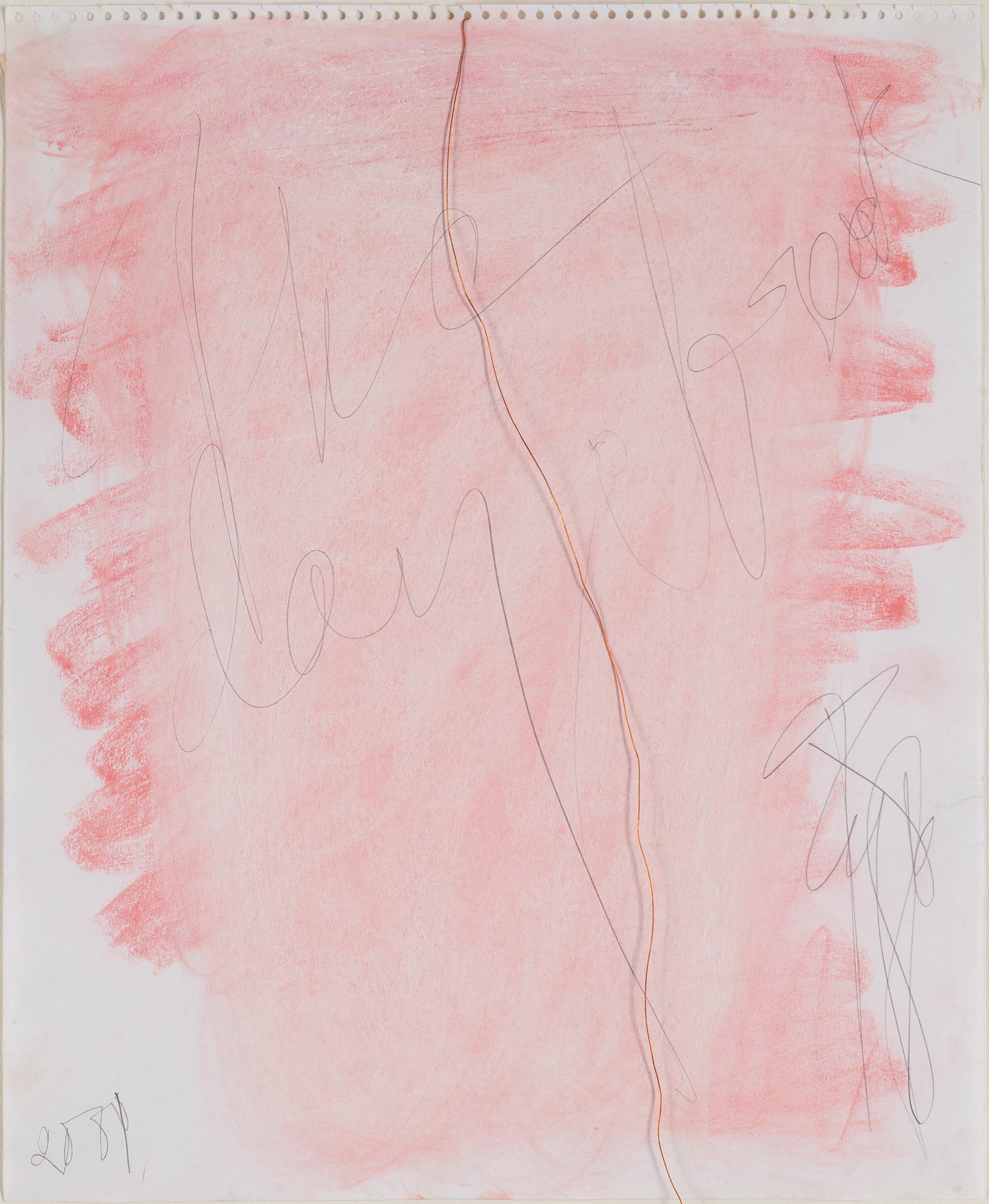 EDDIE FIGGE, pastel and assemblage, signed and dated 2001.