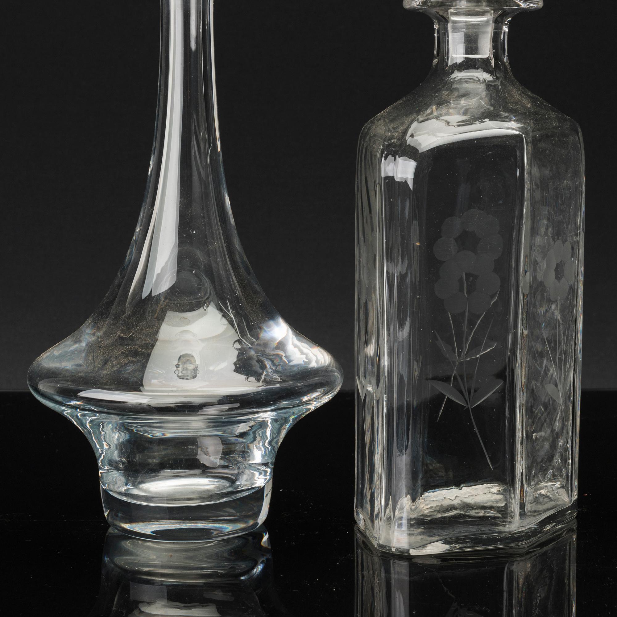 KARAFFER, 4 st, glas, 1900-tal,