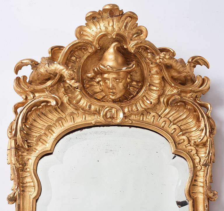 A Rococo dragon mirror.