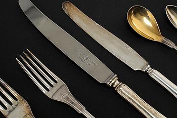 A Swedish silver flatware 92-piece service, maker's mark GAB, Stockholm, 1930/40s.