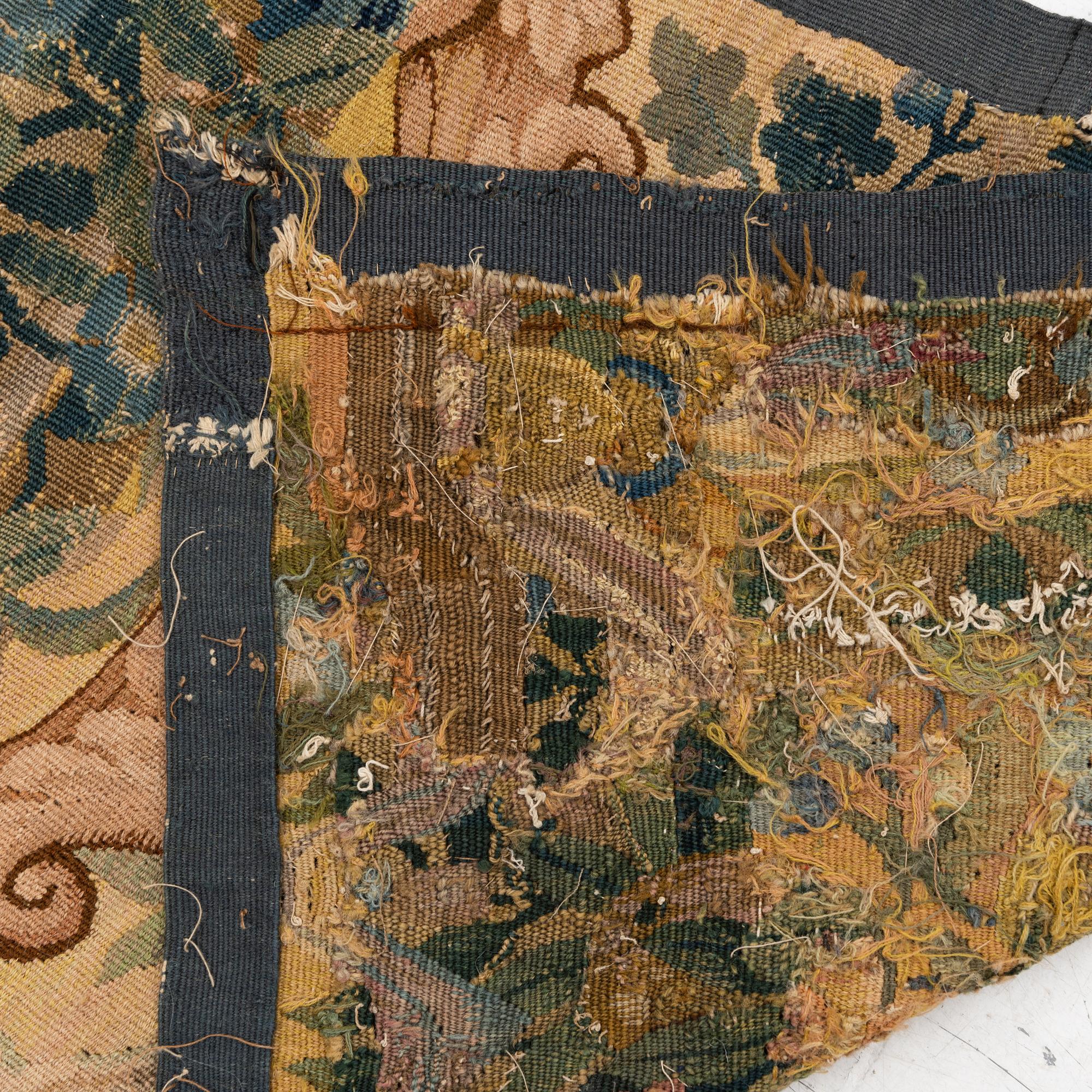 A 17th century, tapestry fragment, c. 295 x 195 Flanders,.