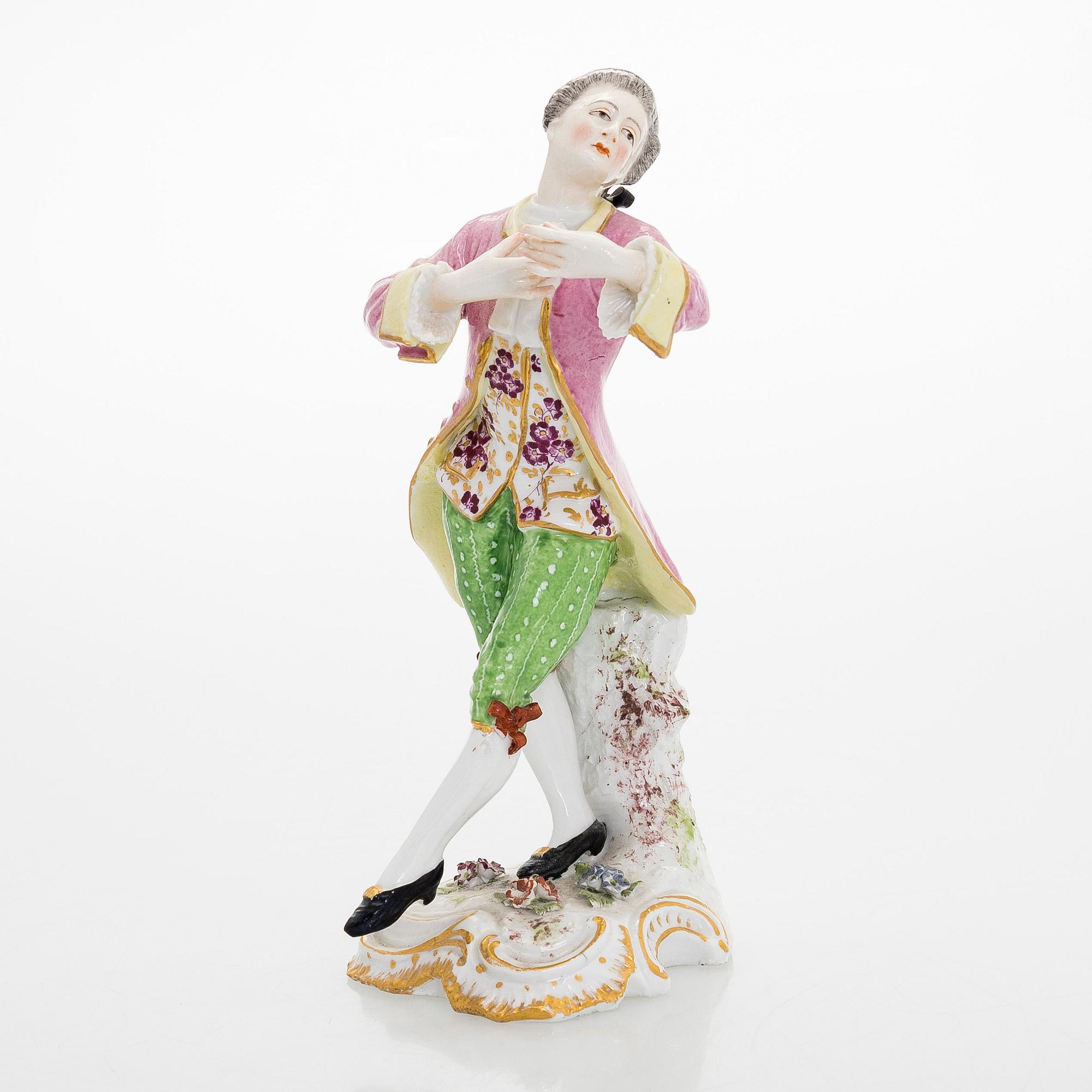 A porcelain figurine, 20th Century, Meissen like mark.