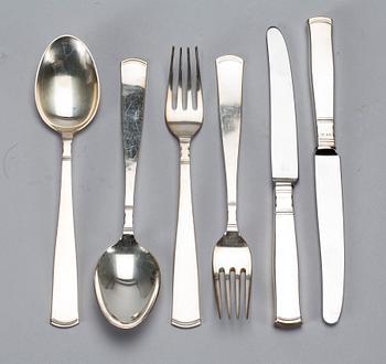 BESTICKSERVIS, silver, 21 delar, "Rosenholm", GAB Stockholm. Vikt ca 96g inkl stålblad. 1960-1980-tal.