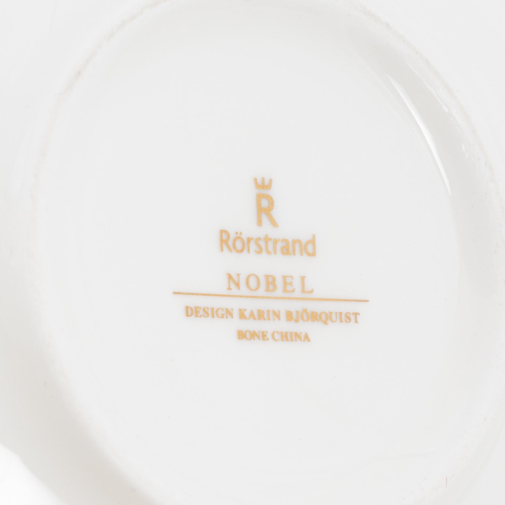 Karin Björquist, matservis, porslin, "Nobel", 62 delar, Rörstrand, efter 1991.