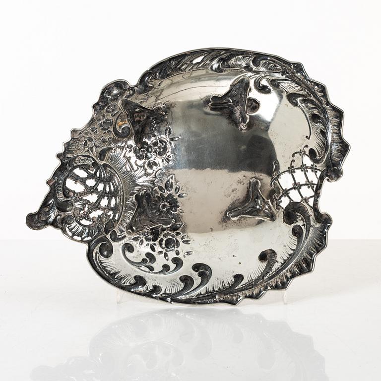 Gallerskål, silver, rokokostil, sekelskiftet 1900, Austria-Hungary.