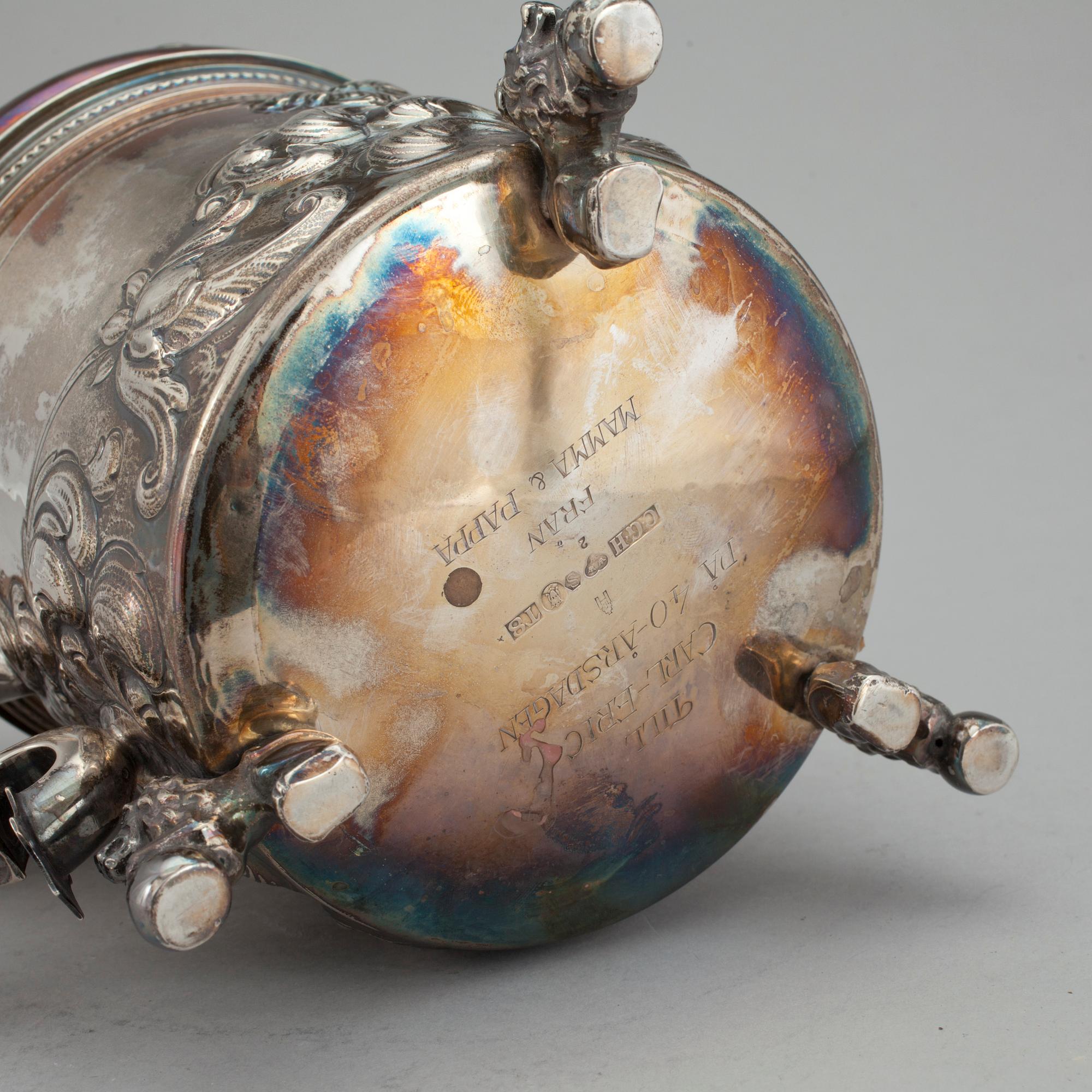 STOP, silver, CG Hallberg, Stockholm, 1945. Vikt ca 1047 gram.