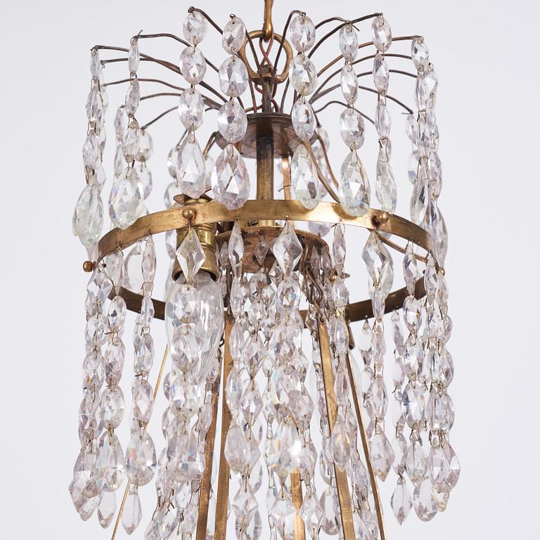 A late Gustavian seven-light chandelier, circa 1800.