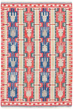 893. RUG. Flat weave. 239 x 160 cm. Sweden around mid 20th century.