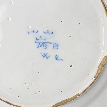 A Swedish faience plate, Marieberg, 1760's.