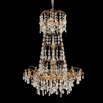 LJUSKRONA, gustaviansk stil, 1900-tal. Höjd ca 96 cm.