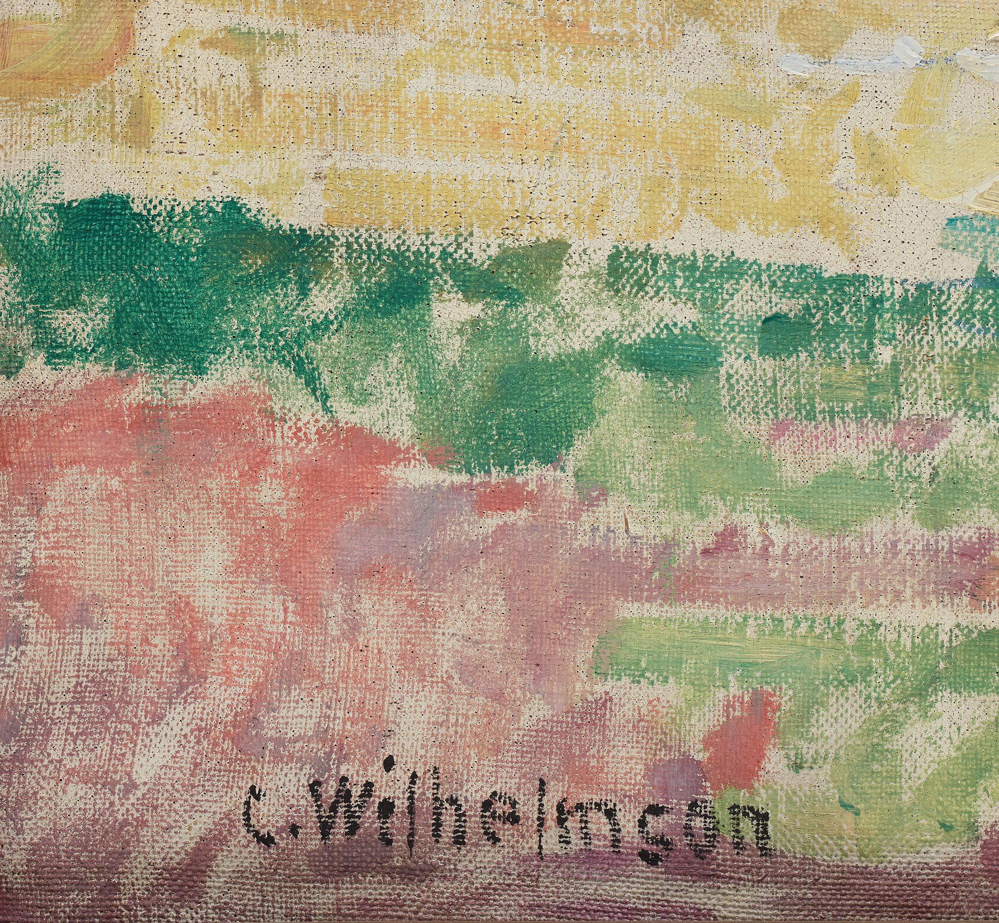 Carl Wilhelmson, "Strandlandskap" (Fiskebäckskil med Lysekils kyrka).