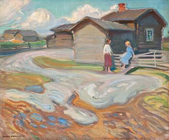 219. VÄINÖ HÄMÄLÄINEN, oljy kankaalle, sign. ja päiv. 1915.