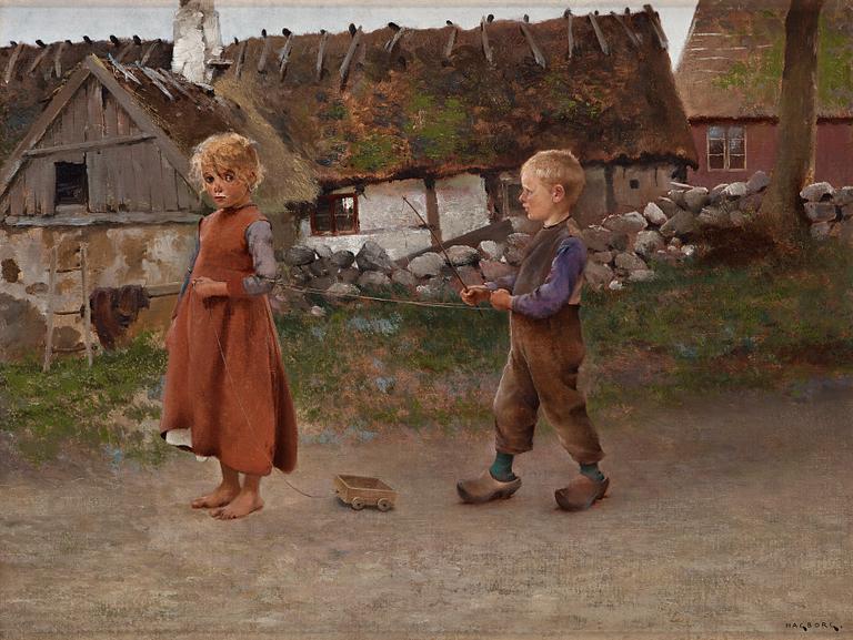 August Hagborg, Children playing.