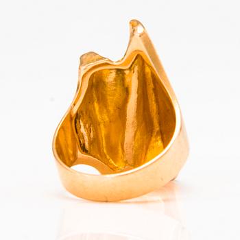 BJÖRN WECKSTRÖM, RING, "Tourmaline River", 14K guld, turmalin, Lapponia 1982.