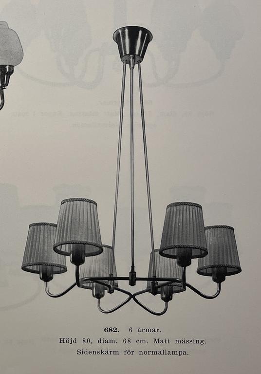 Edvard Hagman AB, a ceiling lamp model "682", Norrköping, 1950s.
