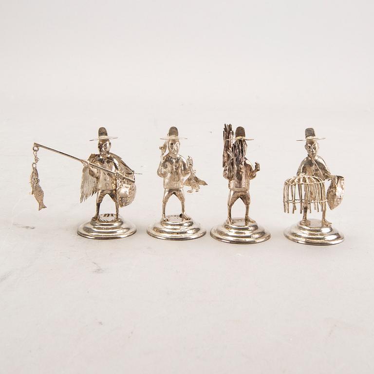 Figures / Card holders, 8 pcs, Hong Kong, mid 20th Century / latter part.