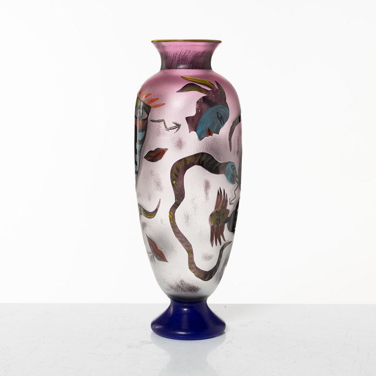 Ulrica Hydman-Vallien, a unique 'jewel glass' vase, Kosta Boda, Sweden.