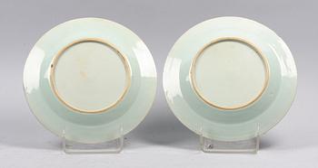 TALLRIKAR, 5 st, porslin, Qianlong, Kina, 1700-tal.