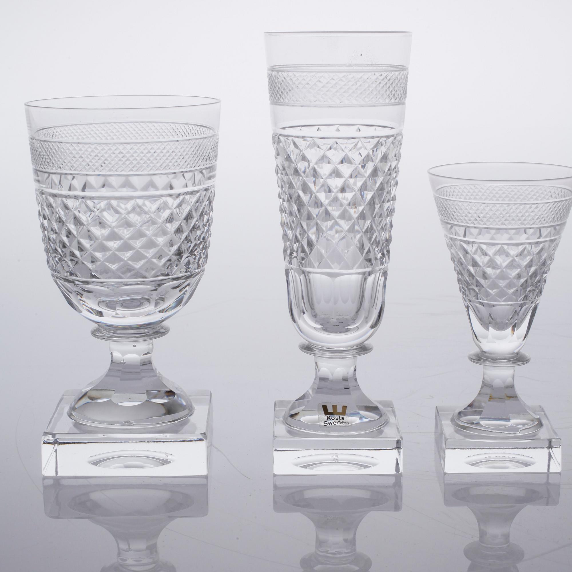 GLASSERVIS, 78 delar, "Kent", Elis Bergh, Kosta Boda, 1900-talets mitt.