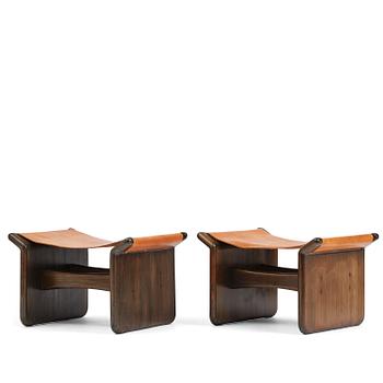 235. Tapio Wirkkala, a pair of stools, executed by Reino Huotari, Finland, 1981, for the Finnish Glass Museum.