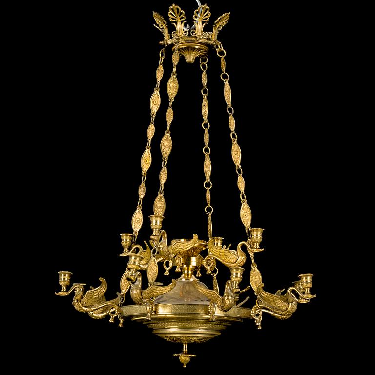 An Empire style chandelier, 19th cenutry.