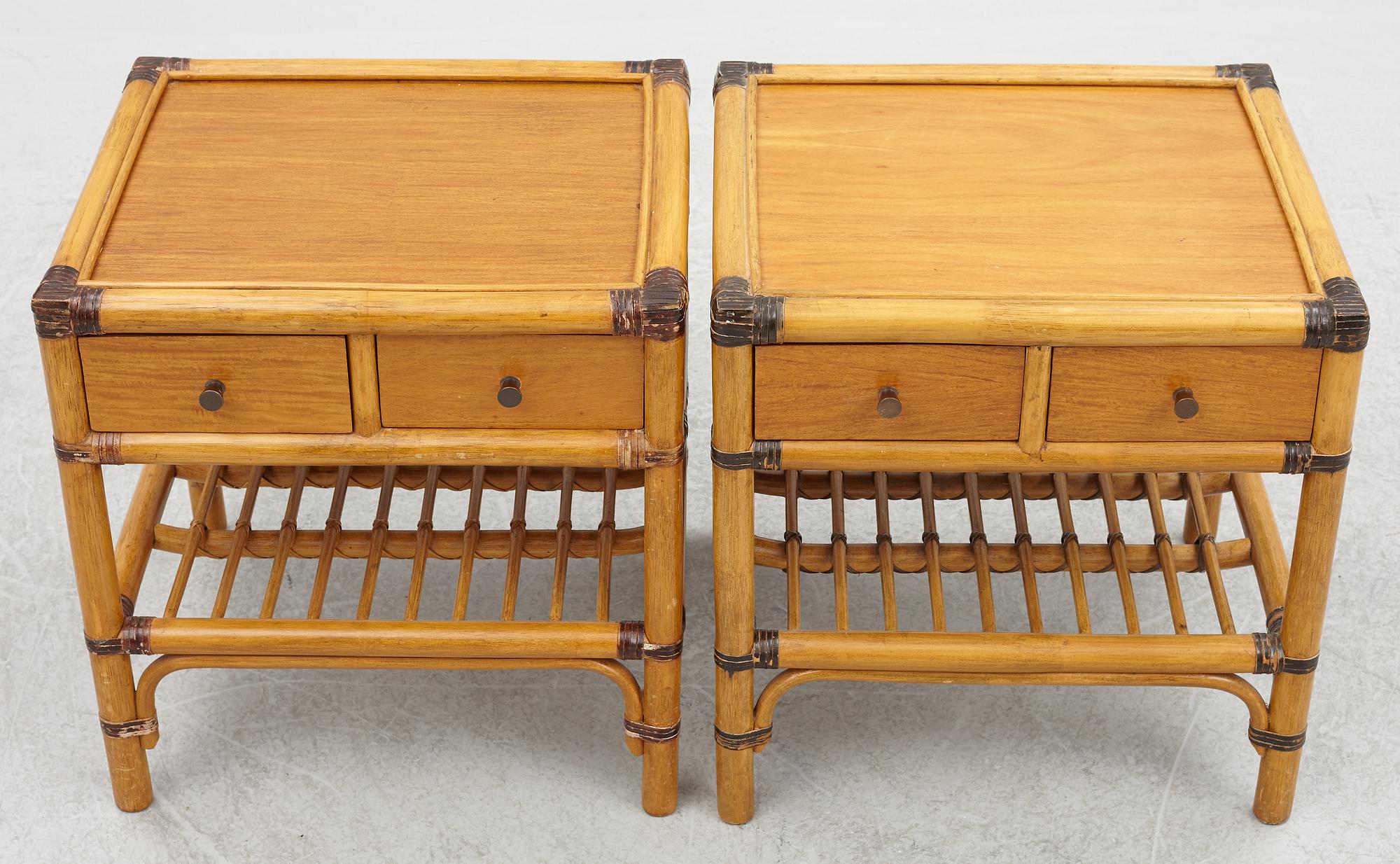 A pair of bedside tables, DUX, 1970's.