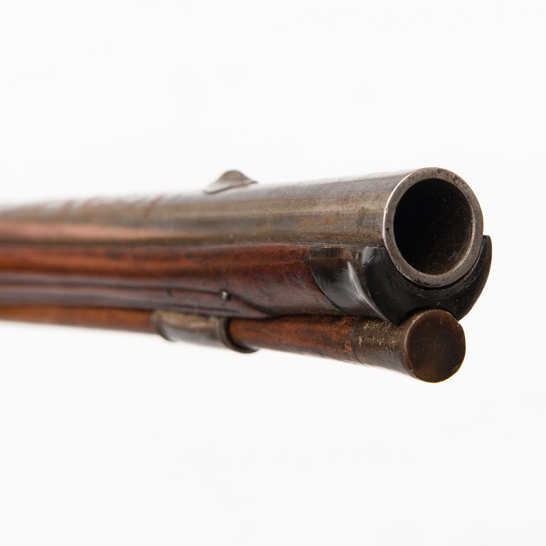 A flintlock rifle by Charles Bauduin, Liege, second half of 18th Century.