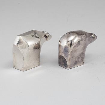 Two electro plated zinc figurines from Dansk Designs, Japan.