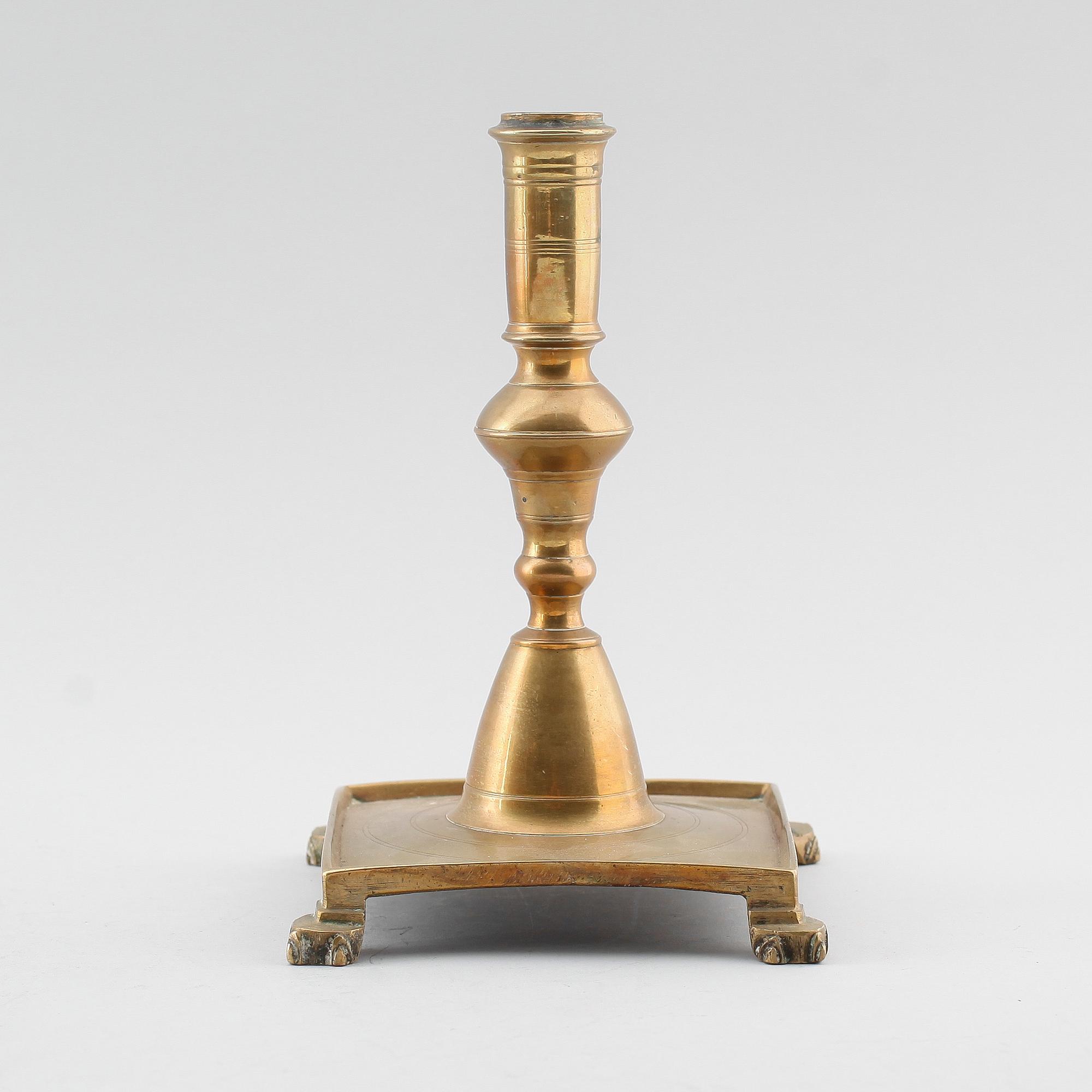 LJUSSTAKE, mässing, barock, 1600-tal.