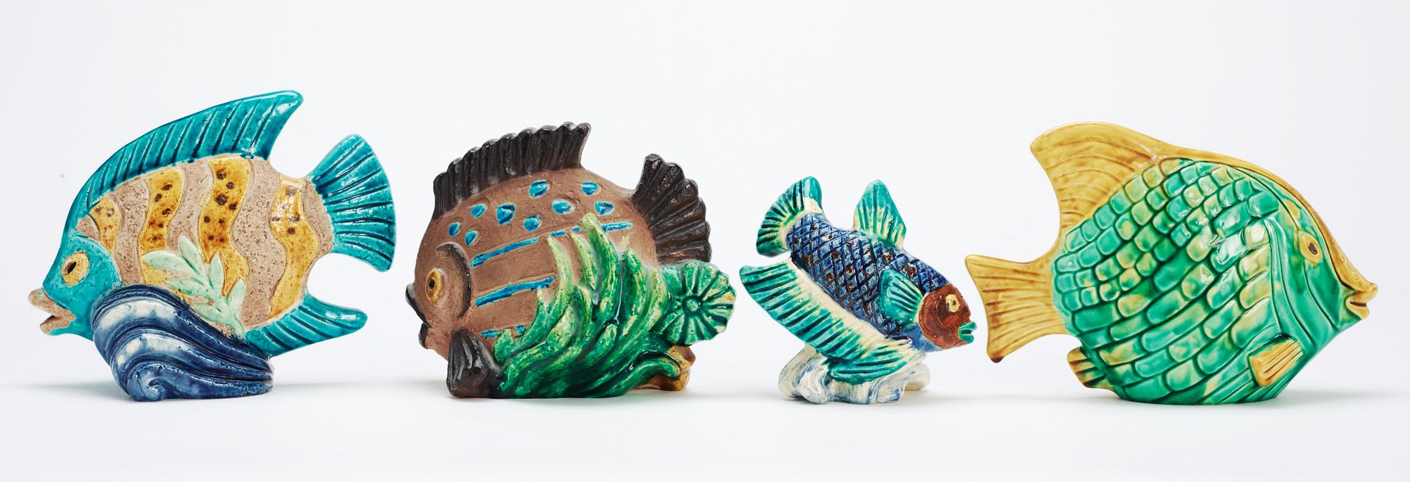 A set of four Gunnar Nylund stoneware figures of fishes, Rörstrand.