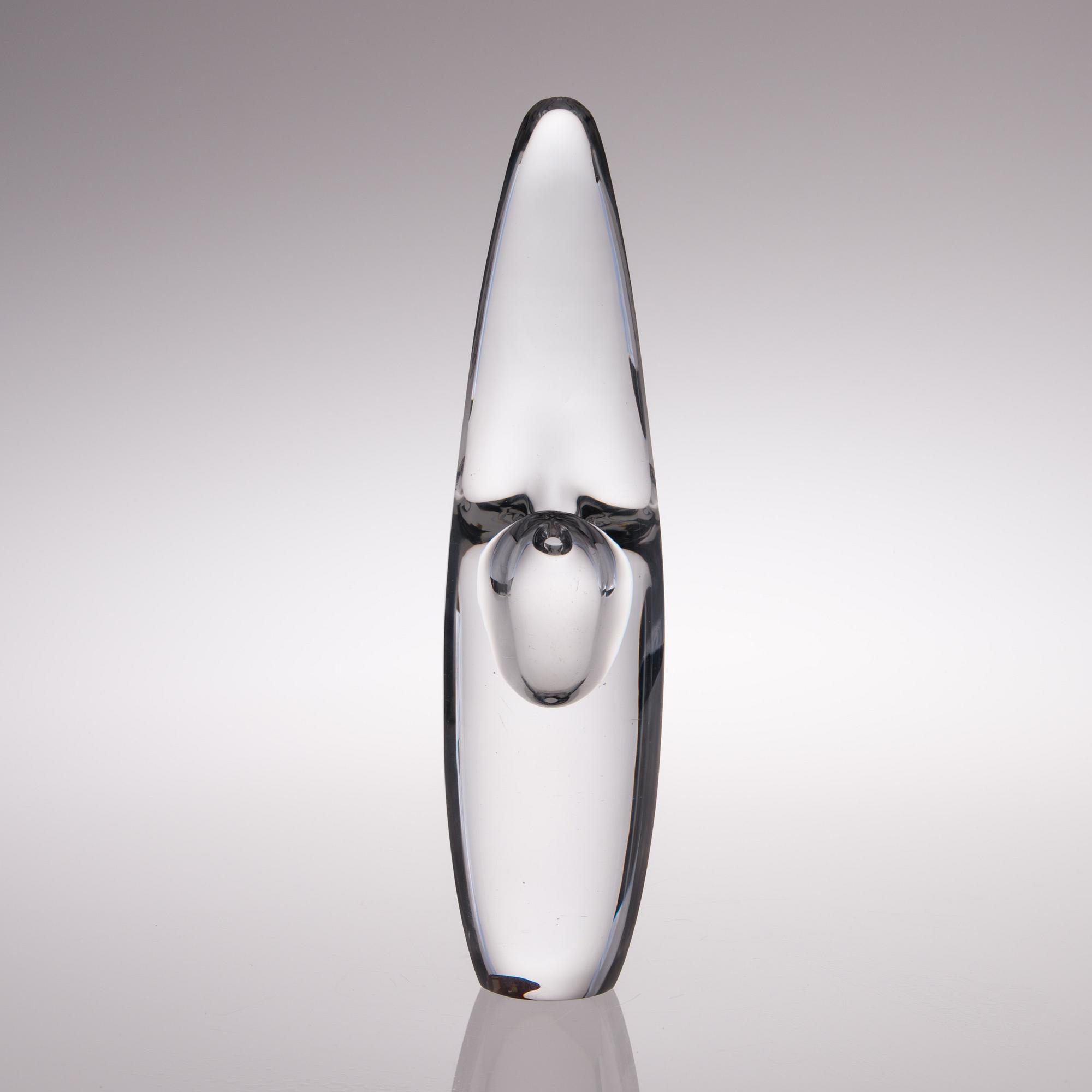 A GLASS SCULPTURE 'Orchid', signed Timo Sarpaneva Iittala -57.