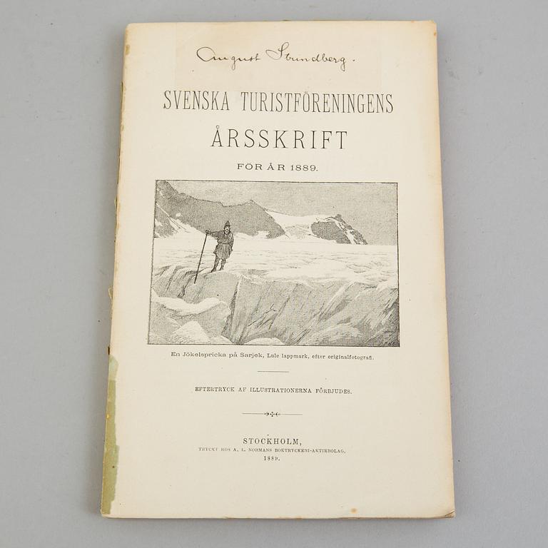 A set of two August Strindbergs books / dedication copies, late 19th century.