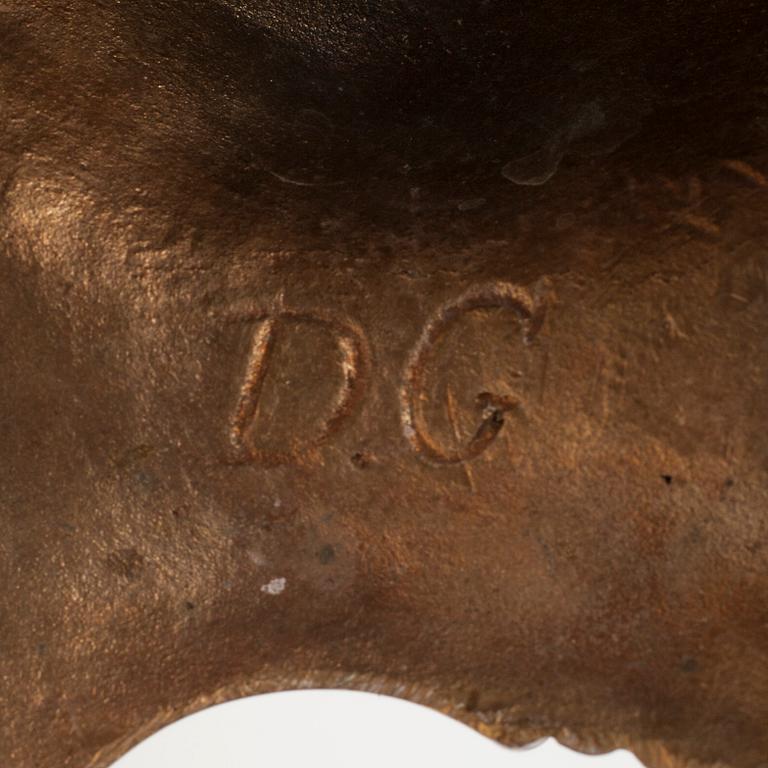 KANDELABER, förgylld metall, rokokostil, 1900-tal.