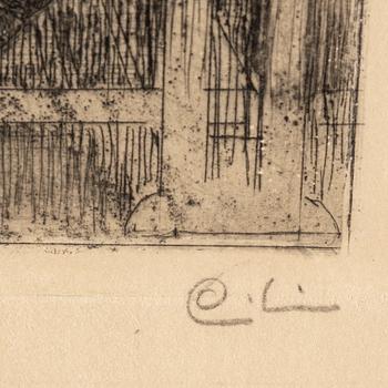CARL LARSSON, etching, 1908, signed in pencil.