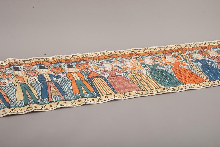 BONADSMÅLNING,allmoge.Sydsverige,omkring 1800.