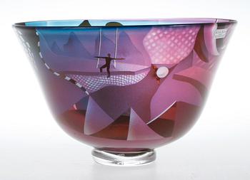 SKÅL, glas, Bertil Vallien, Kosta Boda, 1988 Unik.