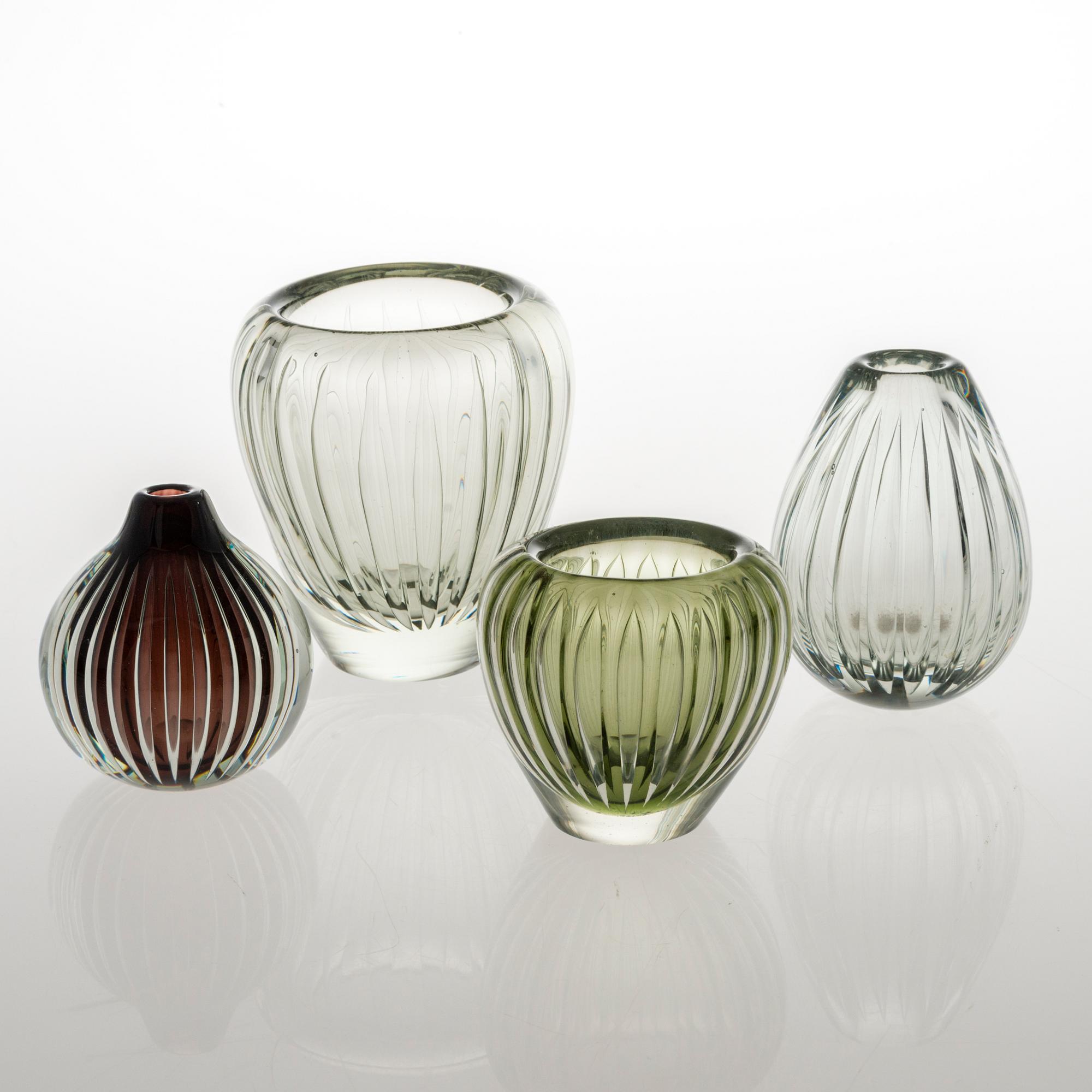 KAJ FRANCK, Four glass vases 